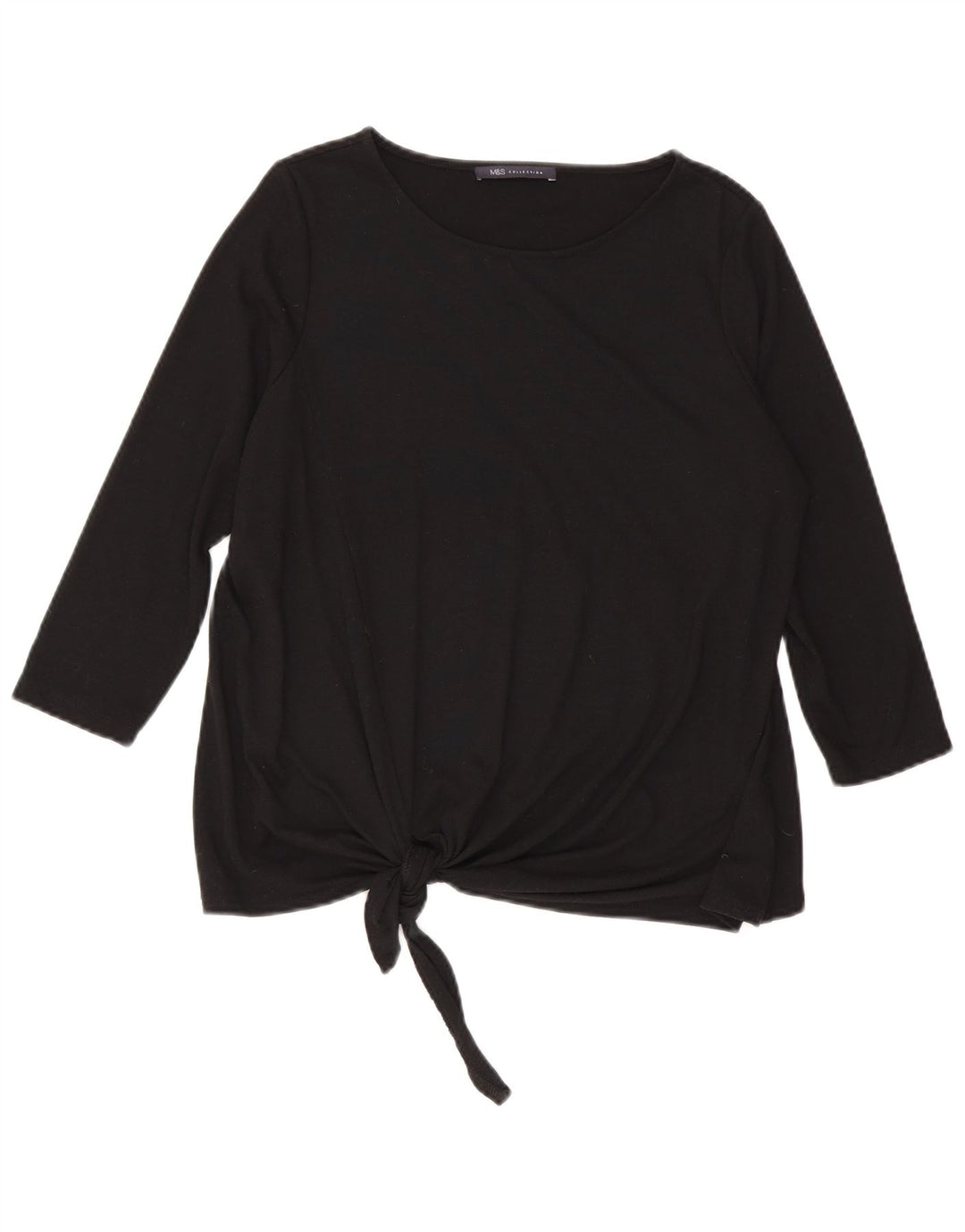 Marks & Spencer Damen-Top, 3/4-Ärmel, UK-Größe 12, Mittelschwarz, Polyester