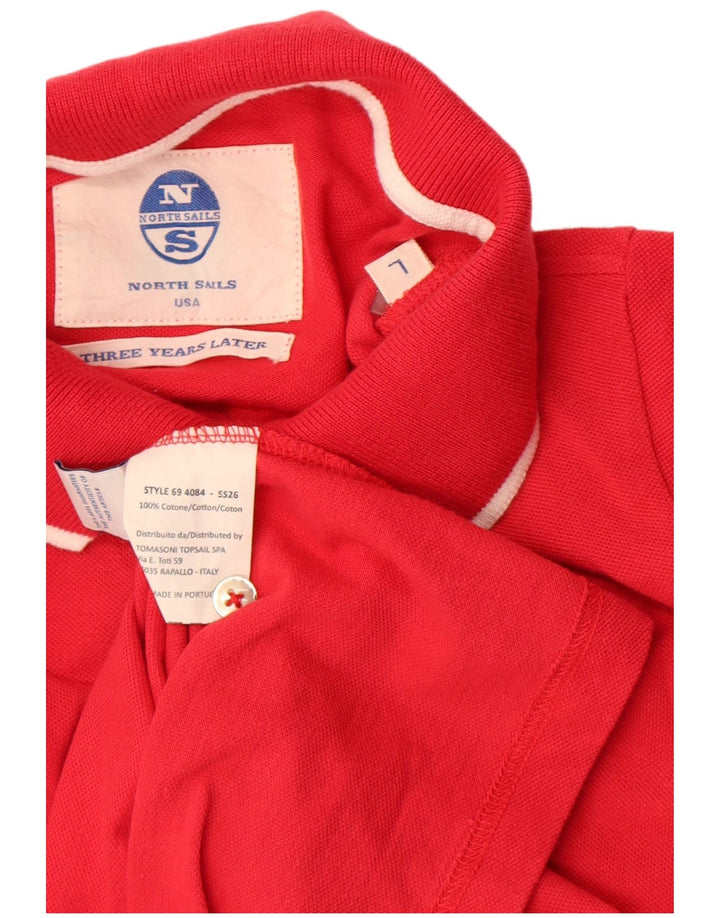 North Sails Herren-Langarm-Poloshirt, große rote Baumwolle