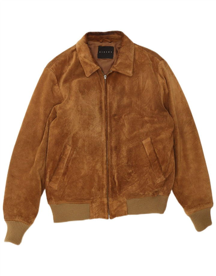 Sisley Herren Wildleder Bomberjacke UK 36 Small Braun