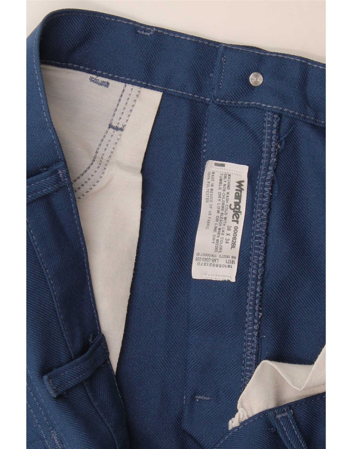 Wrangler Herren gerade Freizeithose W38 L34 Blau Polyester