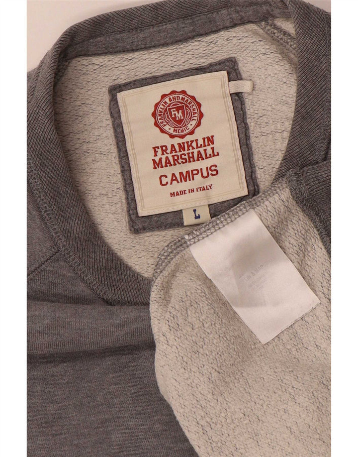 Franklin & Marshall Herren-Sweatshirt-Pullover, groß, grau gefleckt