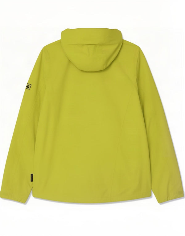 Jack Wolfskin Mens Hooded Rain Jacket UK 12 Medium Yellow Polyamide