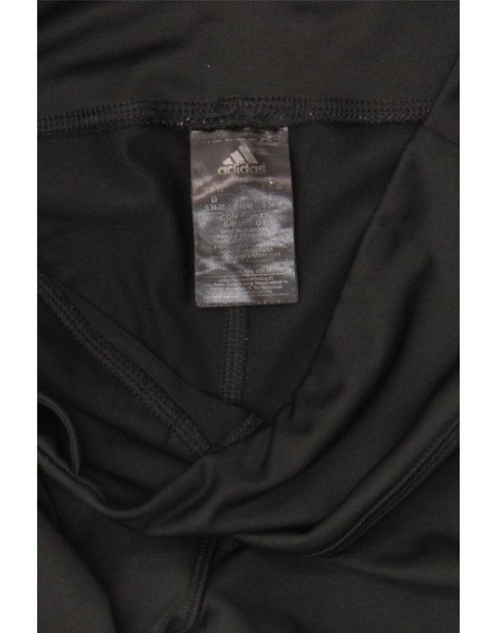 Adidas Damen Capri-Leggings UK 8/10 Small Schwarz Polyester