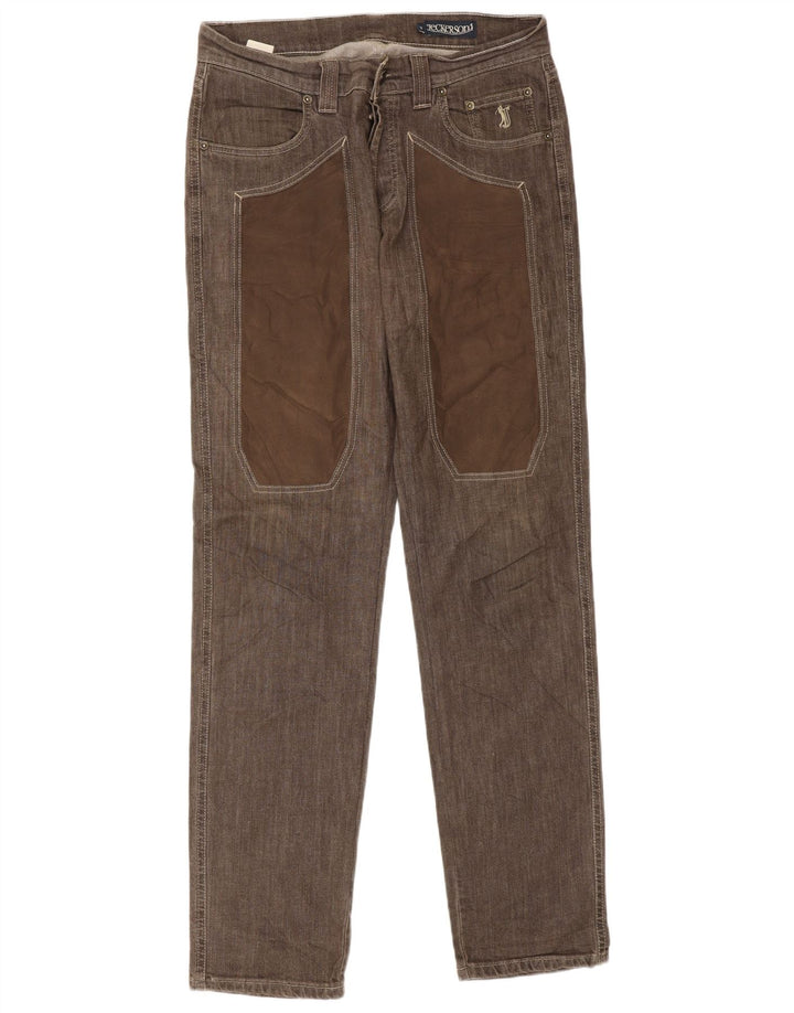 Jeckerson Herren Slim Jeans W32 L34 Braune Baumwolle