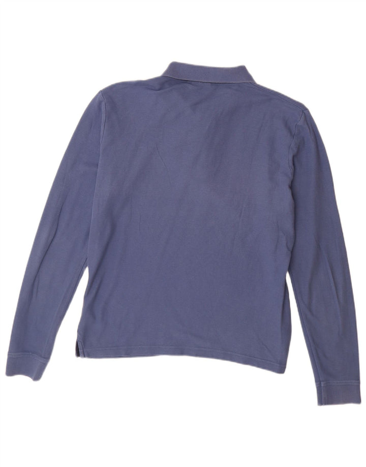 FILA Herren-Langarm-Poloshirt, große blaue Baumwolle