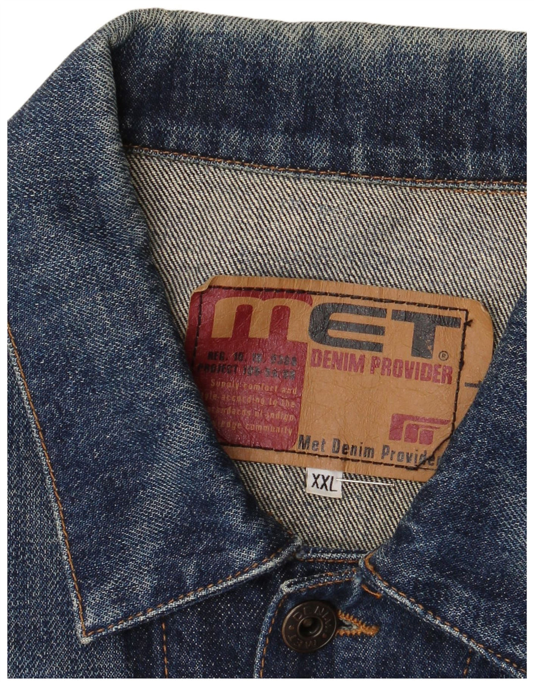 MET Damen Jeansjacke UK 20 2XL Blaue Baumwolle