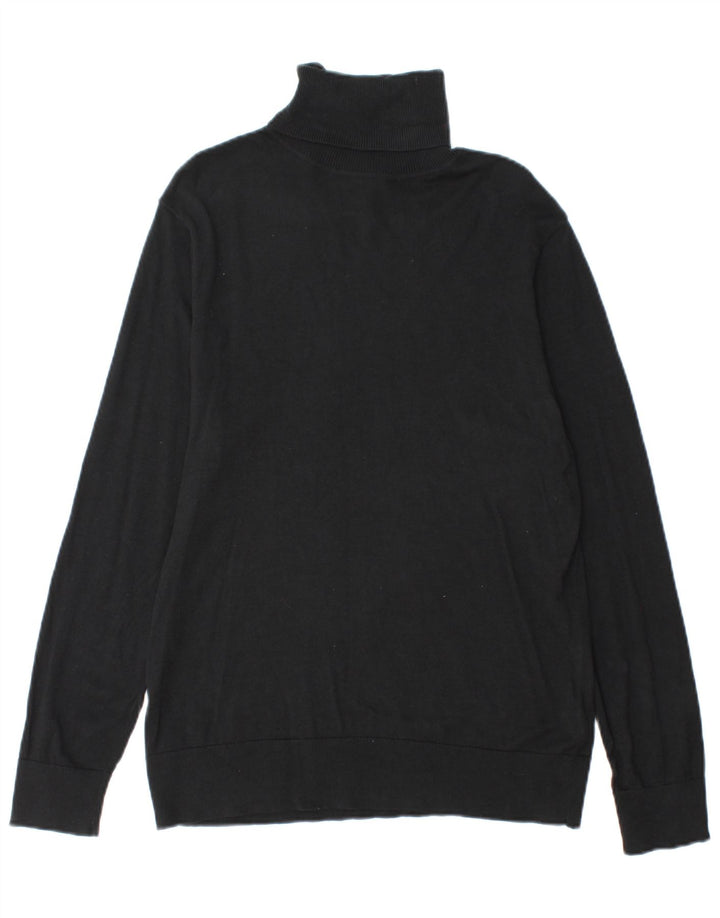 Chaps Rollkragenpullover für Damen, UK 16, Größe L, Schwarz, Baumwolle