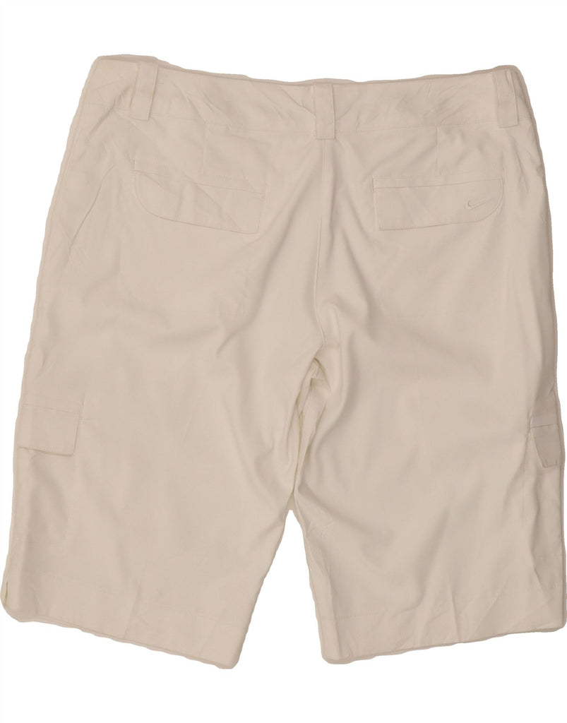 NIKE Womens Dri Fit Cargo Shorts UK 14 Large W34  White Polyester Vintage Nike and Second-Hand Nike from Messina Hembry 