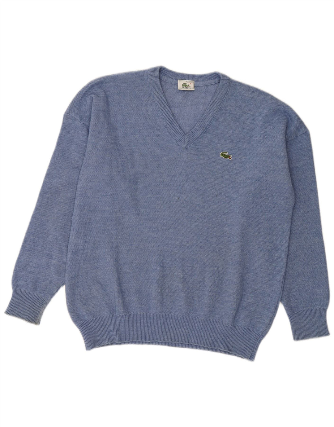 Lacoste Herren-Pullover mit V-Ausschnitt, Größe 5, große blaue Wolle