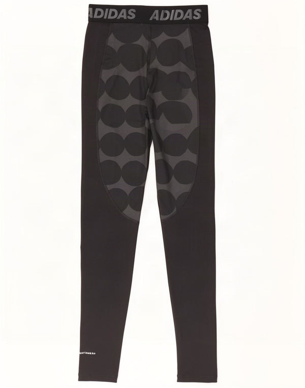 Adidas Damen Marimekko Graphic Leggings UK 8/10 Small Black Polka Dot