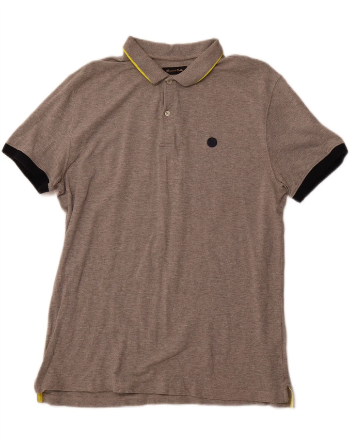 MASSIMO DUTTI Herren-Poloshirt mit lässiger Passform, Größe L, Grau