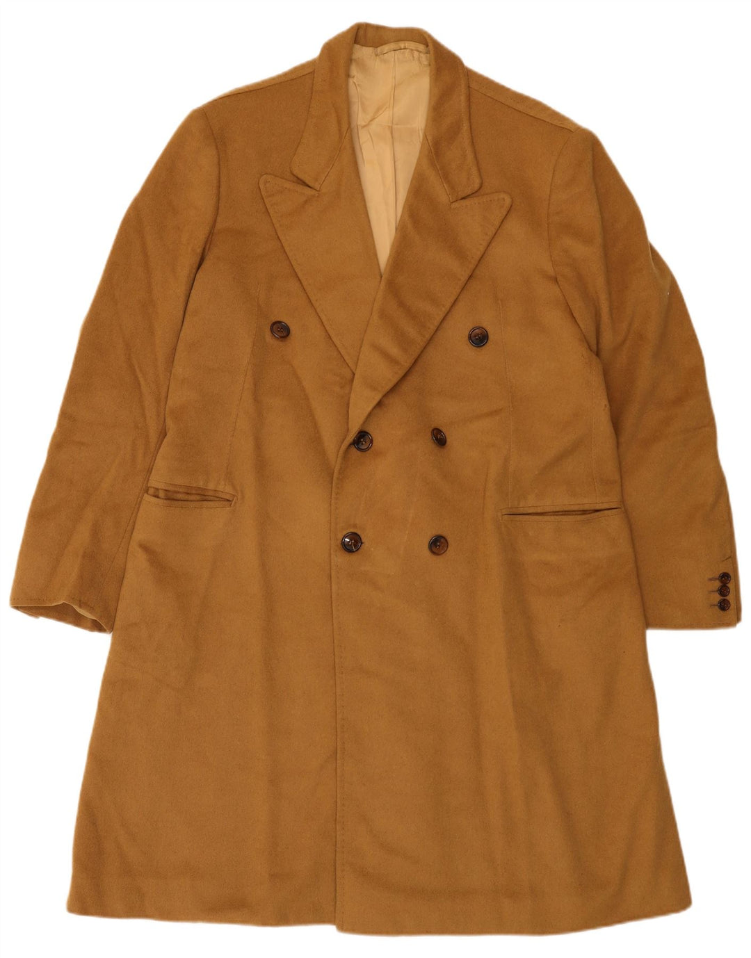 Vintage Herren Zweireiher Mantel UK 36 Small Beige