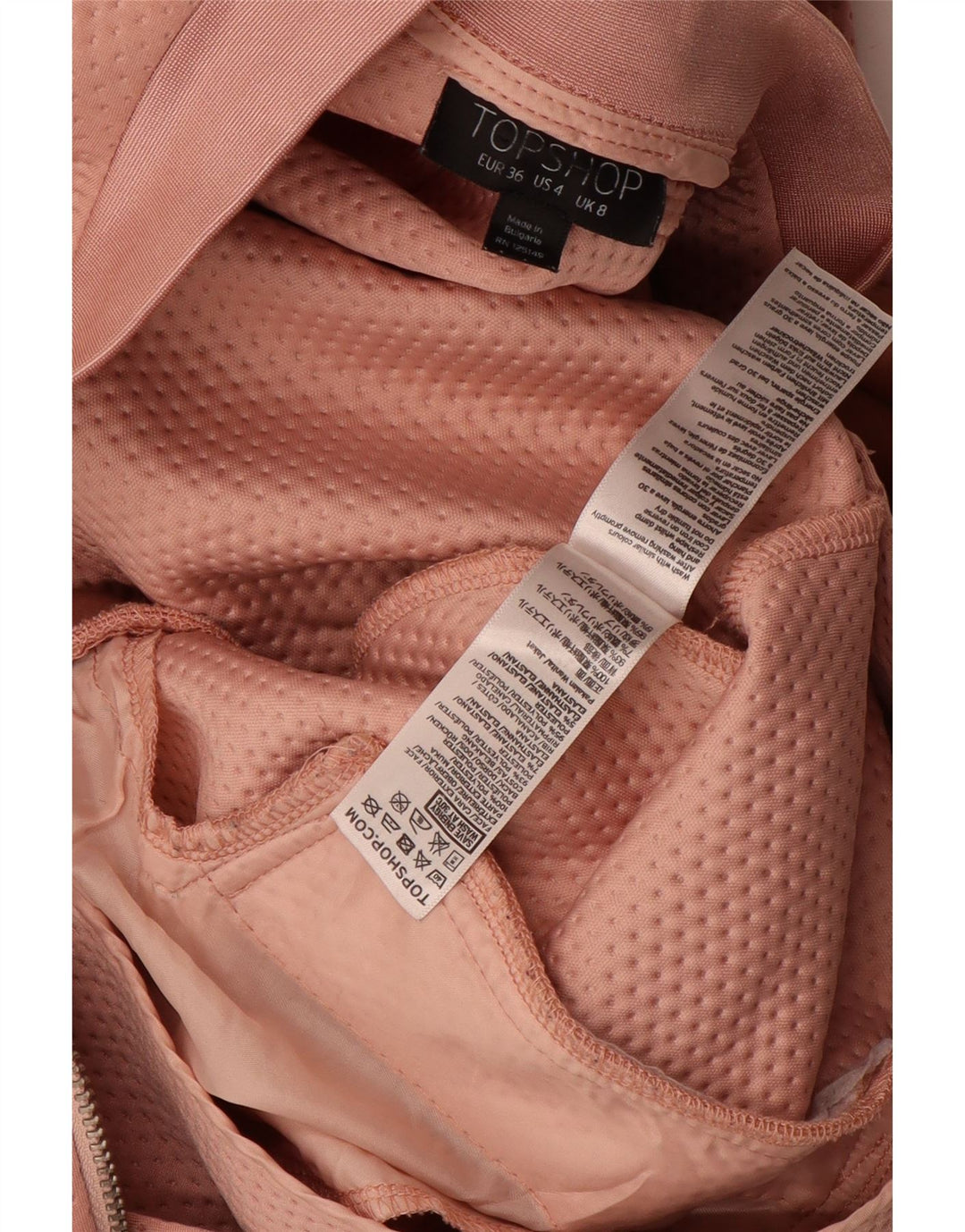 Topshop Damen Bomberjacke UK 8 Small Rosa Polyester