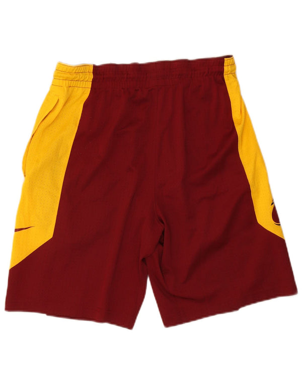 Nike Herren-Sportshorts, klein, Burgunderrot, Farbblock-Polyester