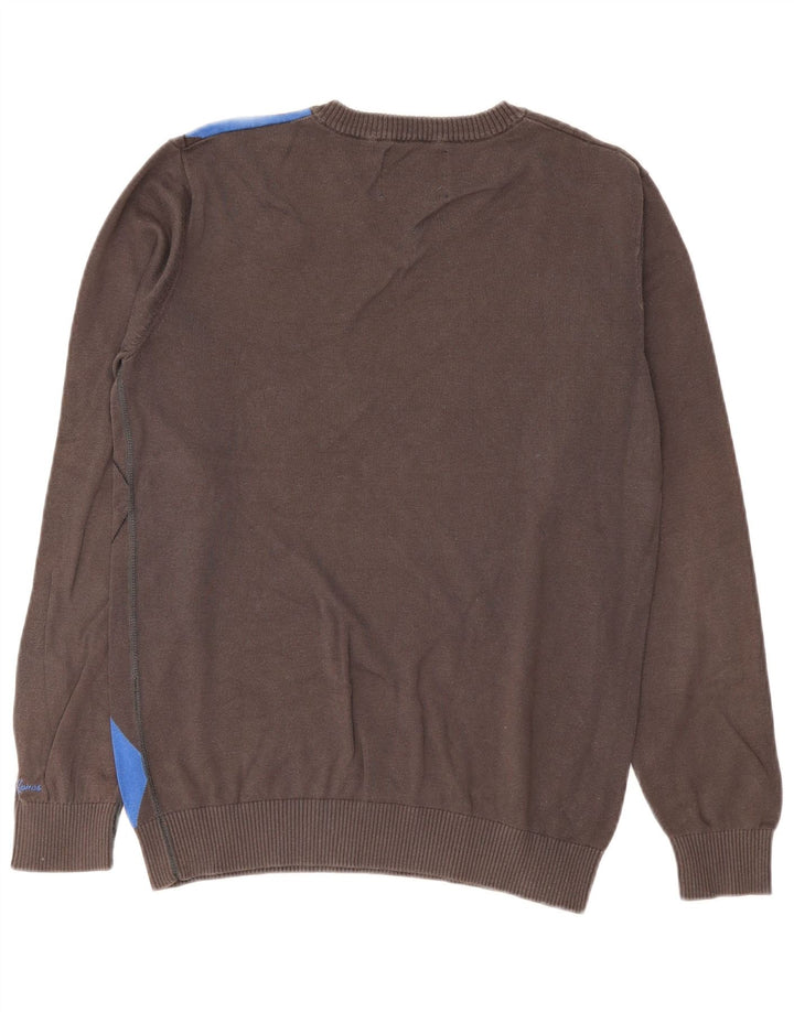 Jack & Jones Herren-Pullover mit V-Ausschnitt, groß, graue Argyle-/Diamant-Baumwolle