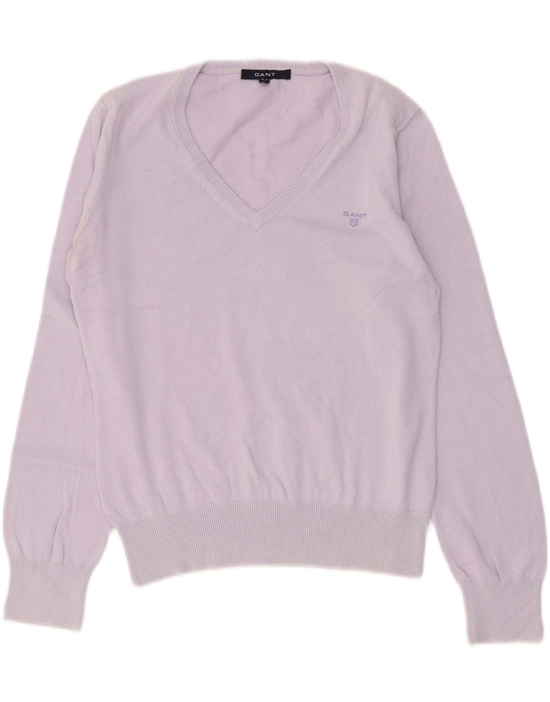 GANT Damen Pullover mit V-Ausschnitt, UK 14, Größe L, Lila, Baumwolle