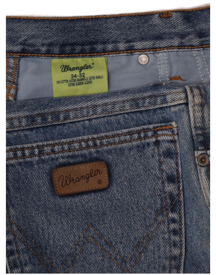 Wrangler Herren Straight Jeans W34 L32 Blaue Baumwolle