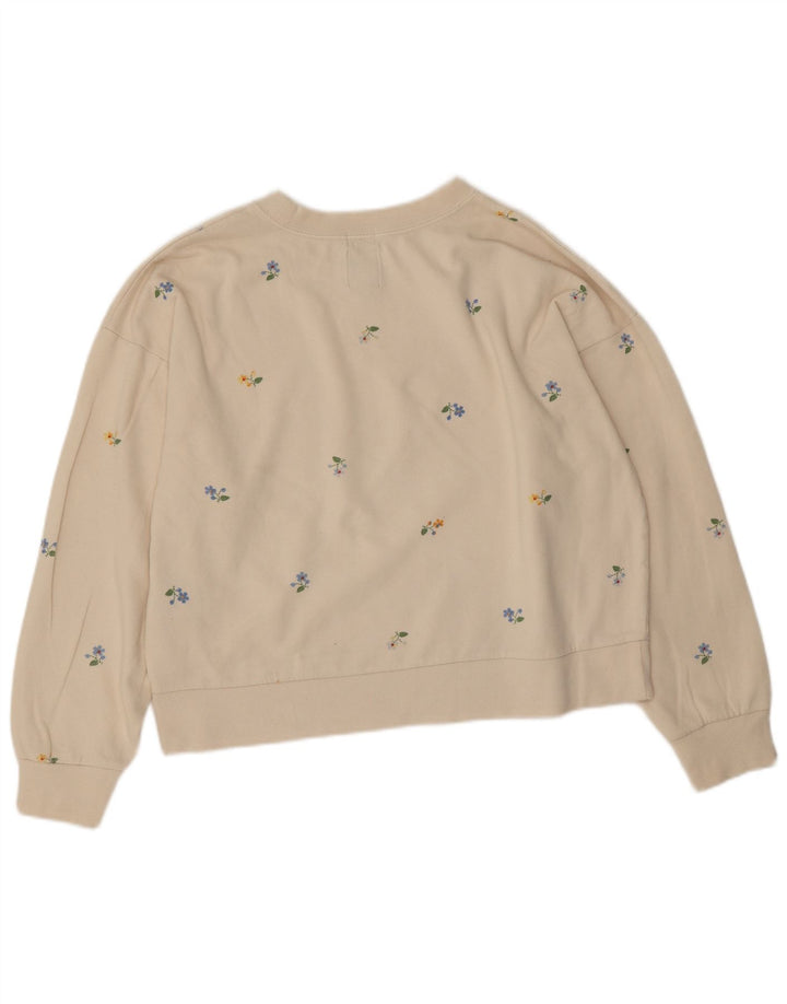 Gap Grafik-Oversize-Sweatshirt für Damen, Gr. 40, Größe L, gebrochenes Weiß mit Blumenmuster