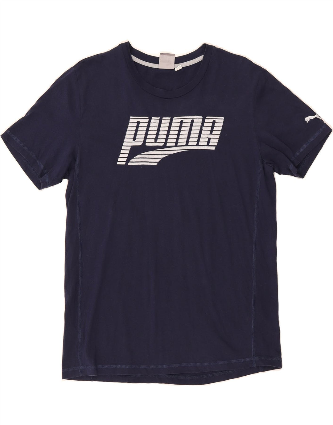 PUMA Mens Graphic T-Shirt Top Medium Navy Blue Cotton Vintage Puma and Second-Hand Puma from Messina Hembry 