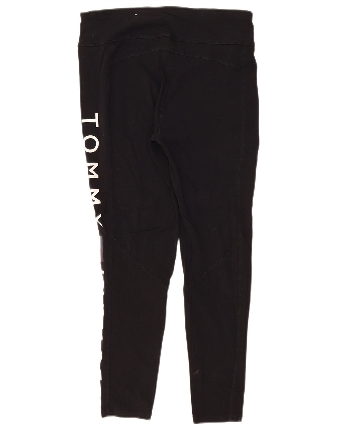 Tommy Hilfiger Womens Graphic Leggings UK 12 Mittelschwarze Baumwolle