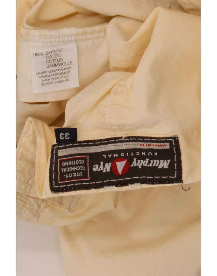 Murphy & Nye Herren Cargoshorts W33 Medium Off White Baumwolle