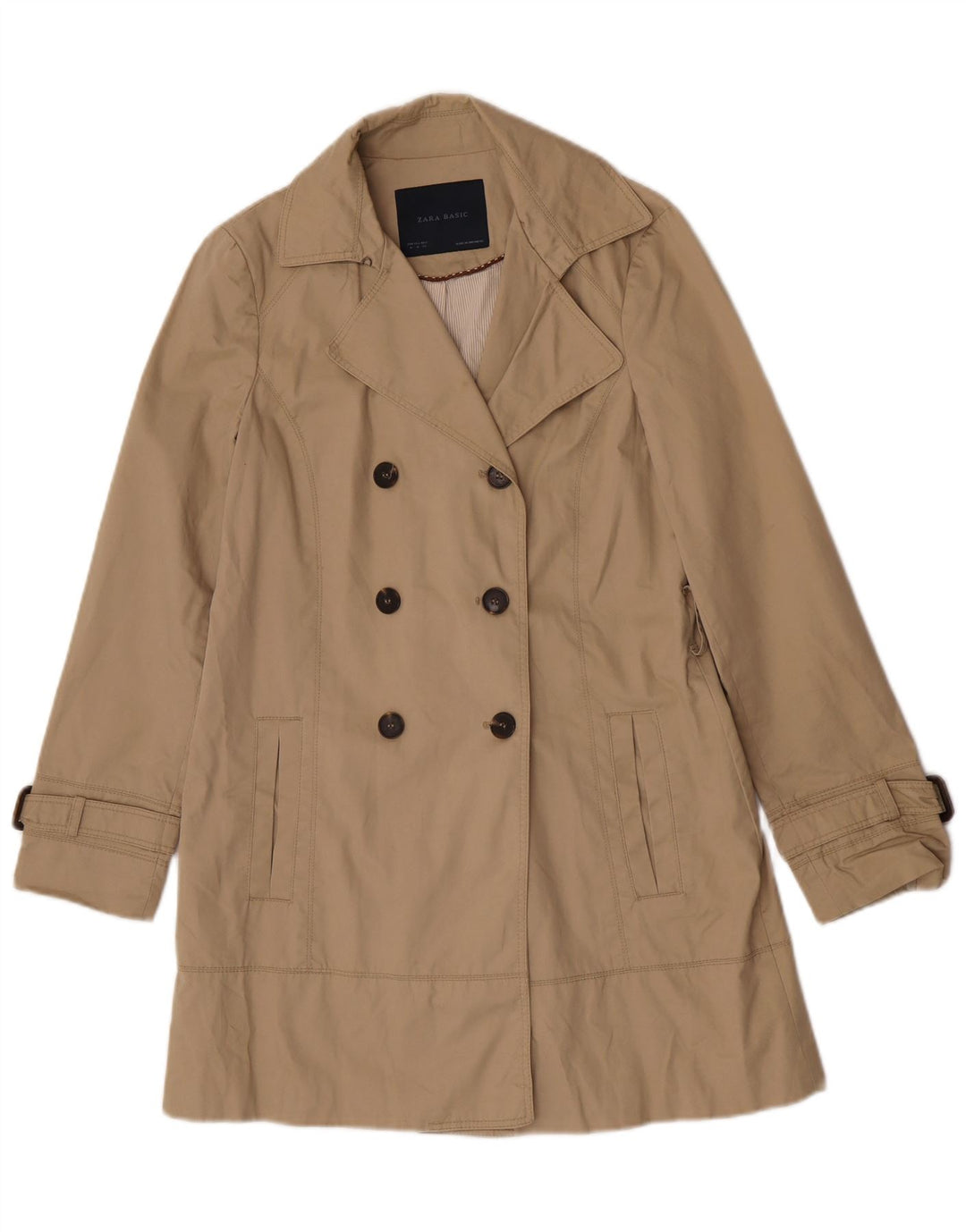 Zara Damen Trenchcoat UK 14 Mittelbeige Baumwolle