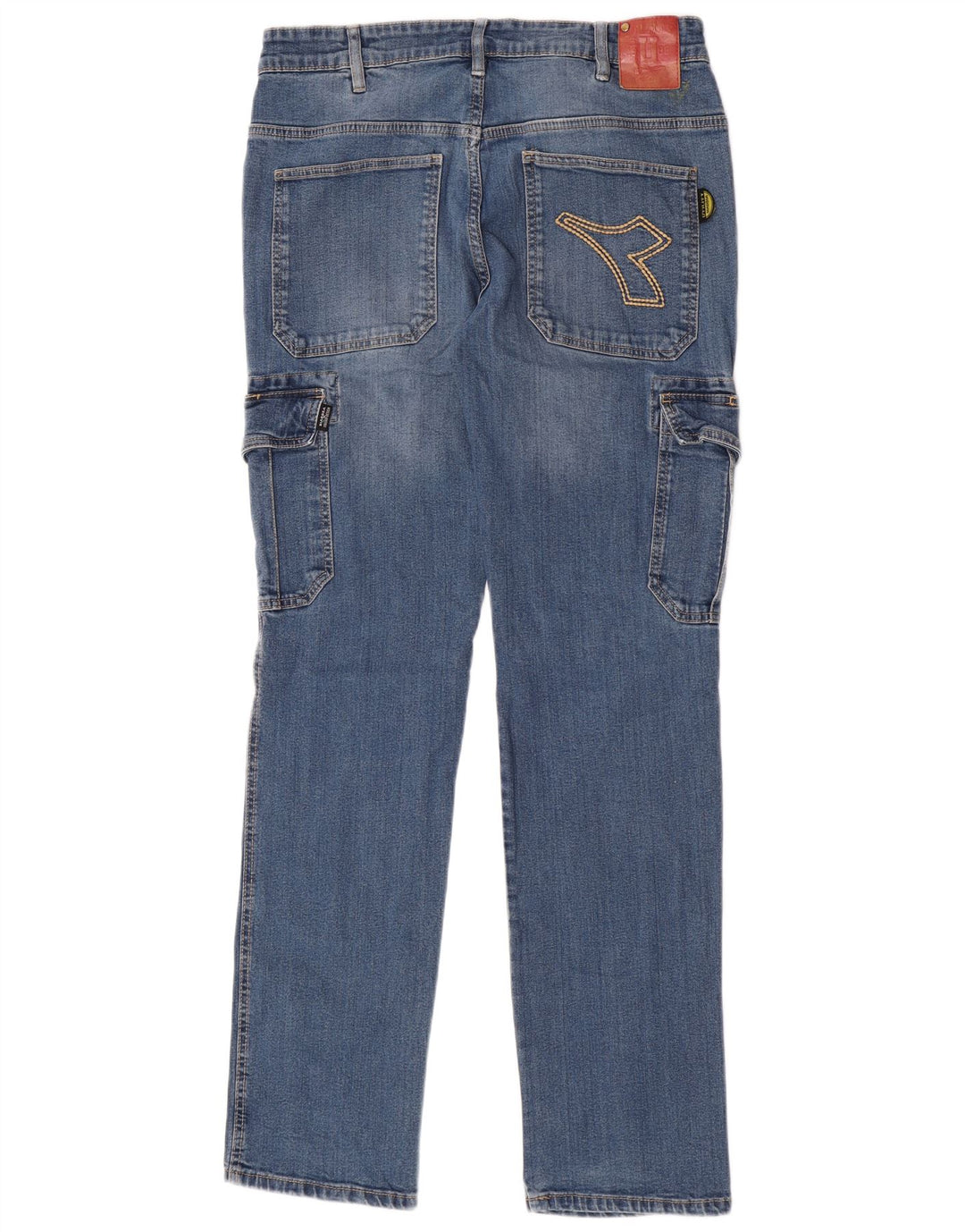 Diadora Herren Utility Cargo Slim Jeans W34 L34 Blaue Baumwolle