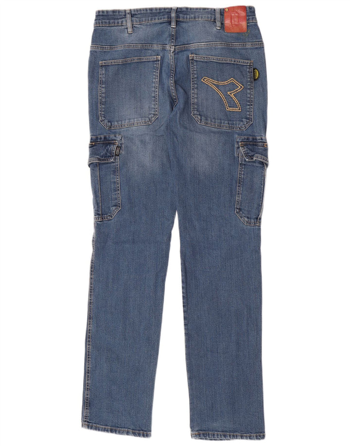 Diadora Herren Utility Cargo Slim Jeans W34 L34 Blaue Baumwolle