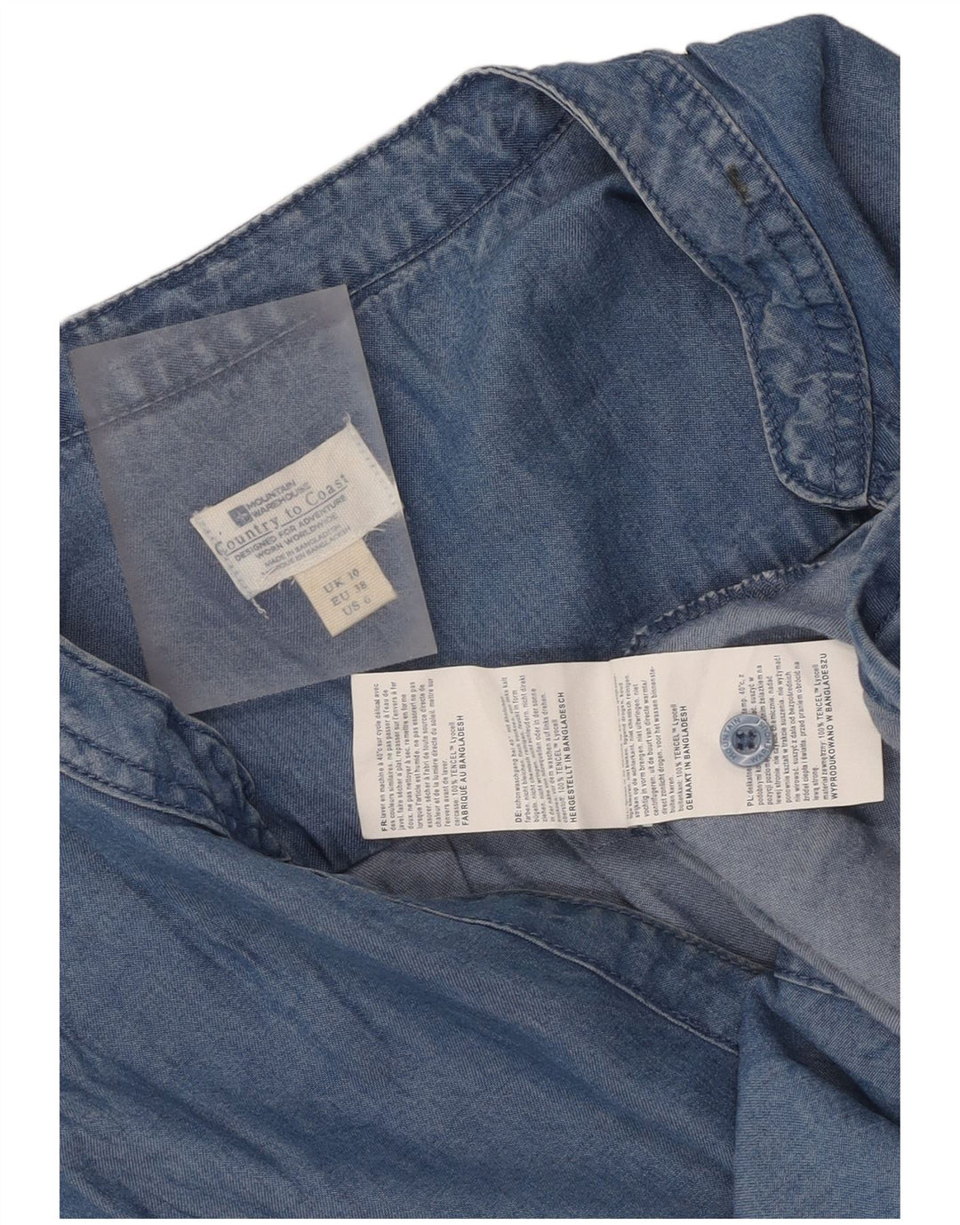 Mountain Warehouse Damen-Kurzarm-Oversize-Hemd, Gr. 10, Klein, Blau