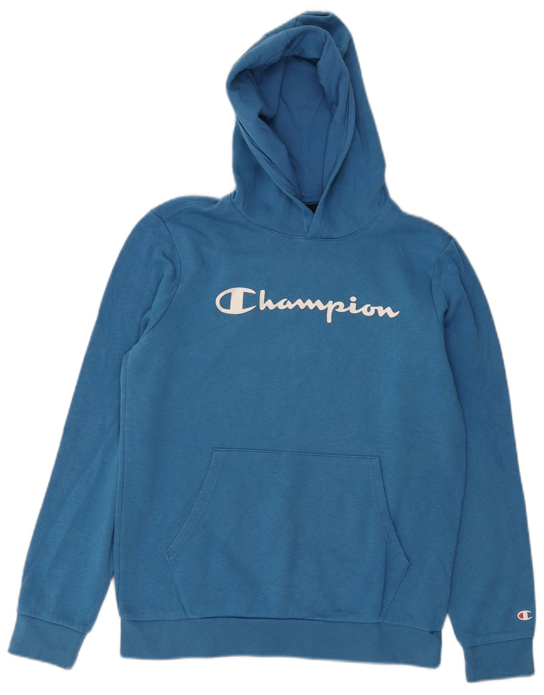 CHAMPION Jungen-Pullover mit grafischem Kapuzenpullover, 13–14 Jahre, XL, blaue Baumwolle