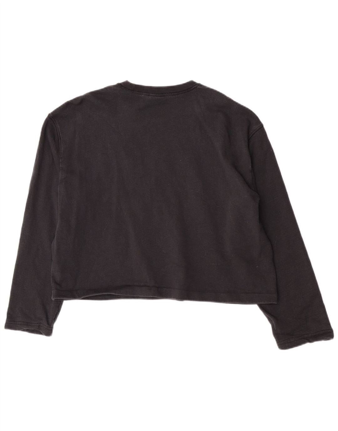 Adidas Damen Übergroßes Crop Graphic Top Langarm UK 8 Small Schwarz