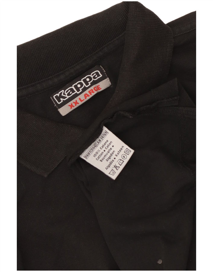 Kappa Herren Poloshirt 2XL Schwarz Baumwolle