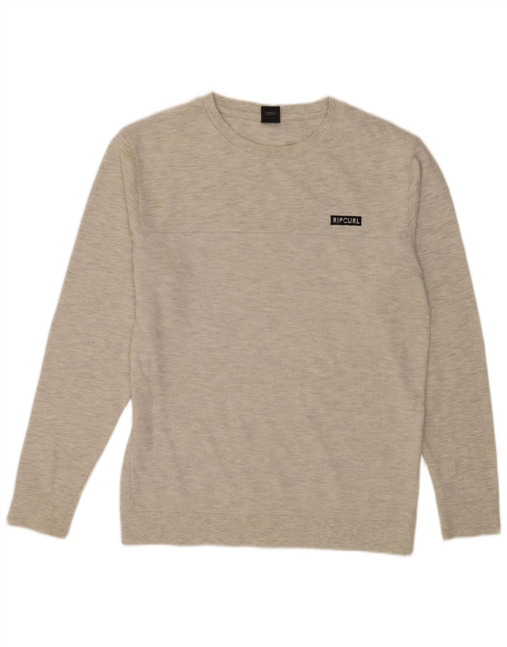 Rip Curl Herren-Pullover mit Rundhalsausschnitt, mittelgrau gefleckte Baumwolle