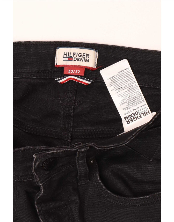 Tommy Hilfiger Herren Slim Jeans W30 L32 Schwarz Baumwolle