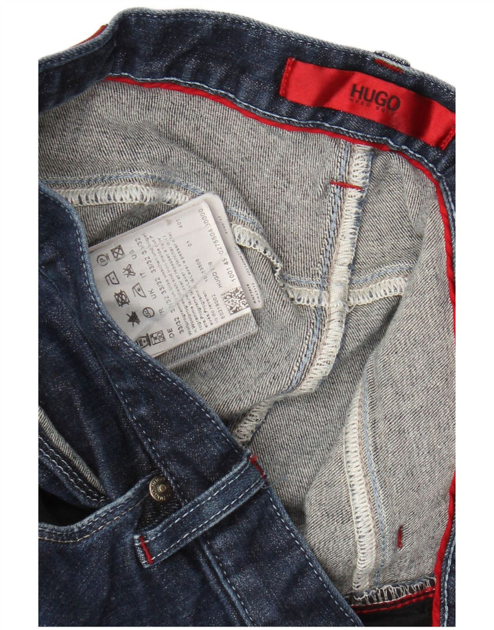 Hugo Boss Herren Slim Jeans W33 L32 Marineblaue Baumwolle