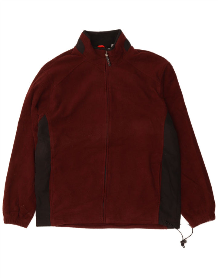 Izod Herren Fleecejacke UK 40 Large Maroon Colourblock Polyester