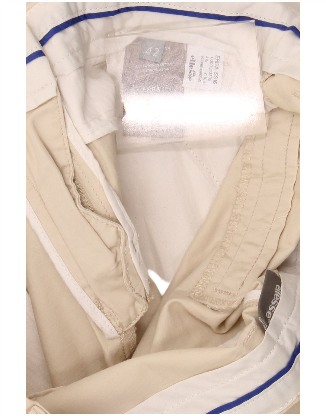 ELLESSE Damen Chinoshorts IT 42 Medium W30 Beige Baumwolle
