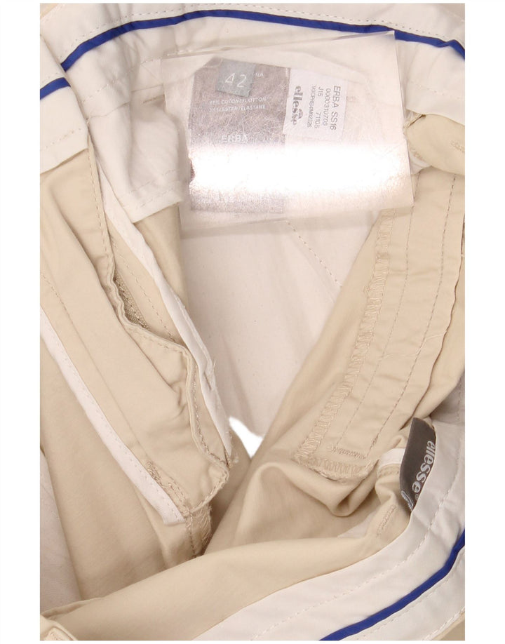 ELLESSE Damen Chinoshorts IT 42 Medium W30 Beige Baumwolle
