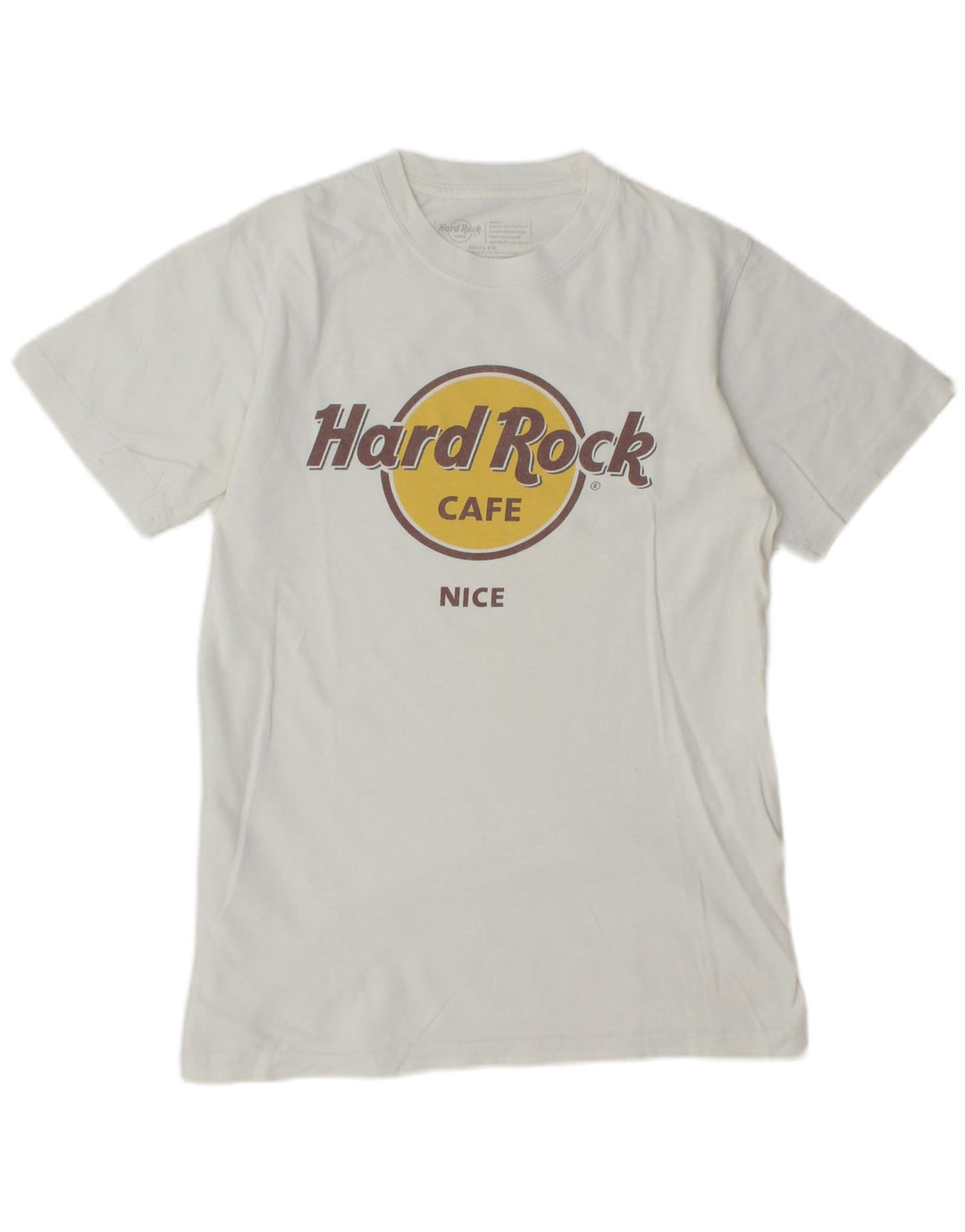 Hard Rock Cafe Herren-T-Shirt mit schöner Grafik, Größe S, aus weißer Baumwolle