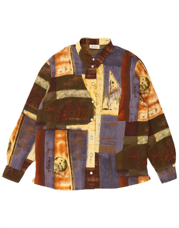 Erto Damen Hemdbluse EU 44 XL Mehrfarbiges Patchwork-Polyester