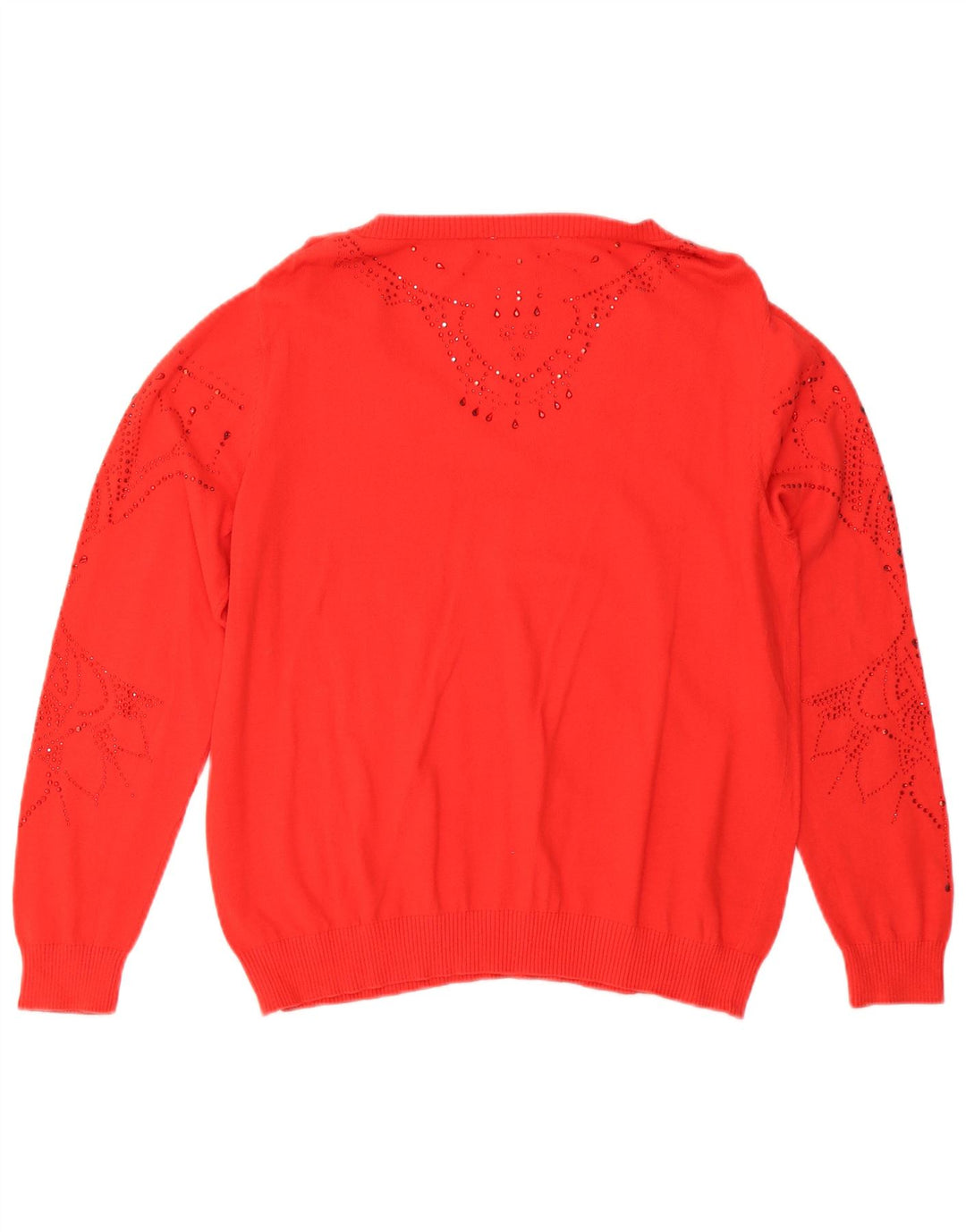 Desigual Damen-Pullover mit V-Ausschnitt, übergroß, Gr. 10, Größe S, Rot