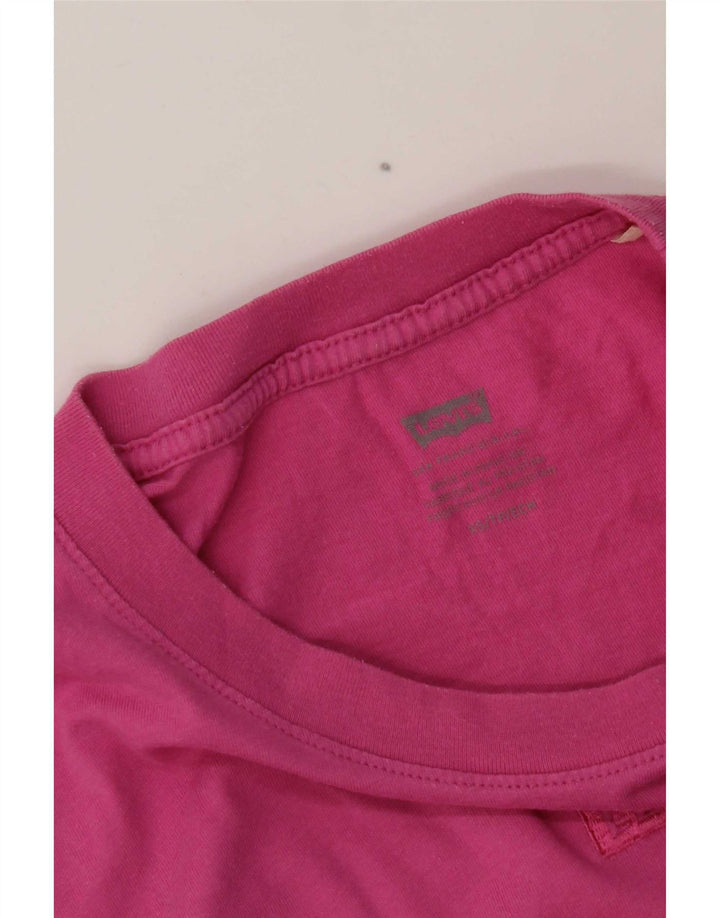 Levi's Damen Crop Oversize T-Shirt Top UK 6 XS Rosa