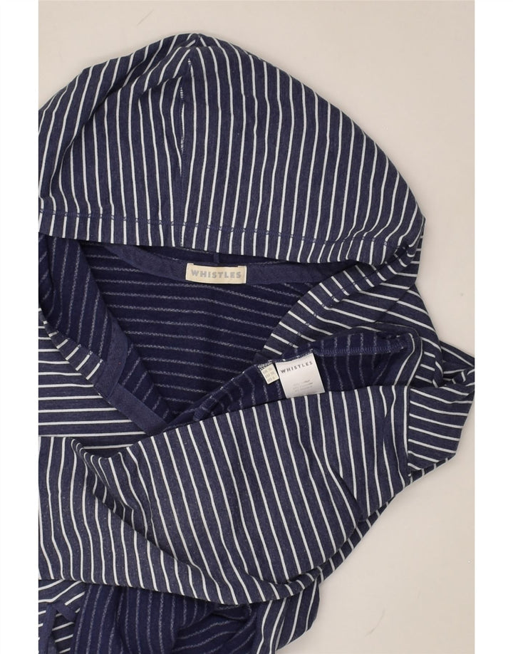WHISTLES Womens Oversized Hoodie Jumper UK 10 Small Navy Blue Striped | Vintage Whistles | Thrift | Second-Hand Whistles | Used Clothing | Messina Hembry 