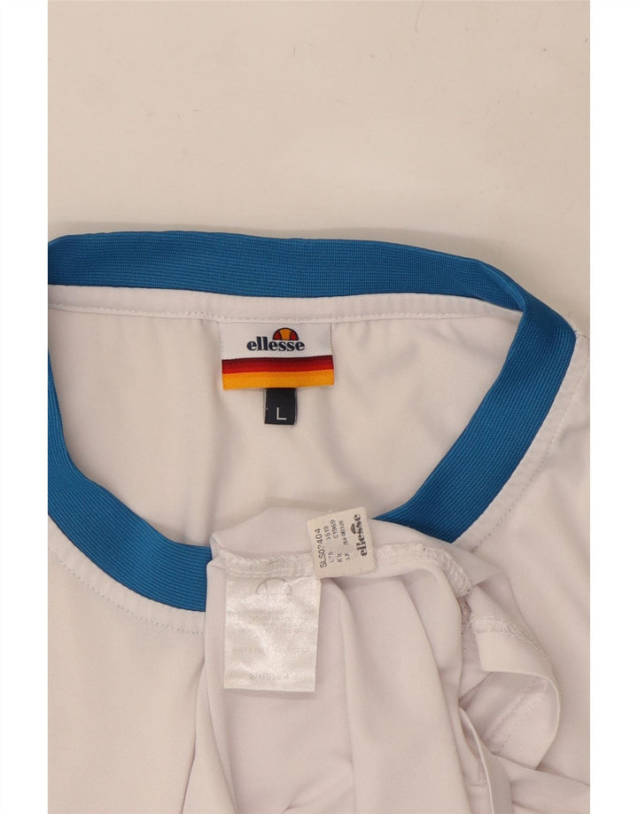 ELLESSE Herren-T-Shirt mit Grafik, groß, aus weißem Polyester