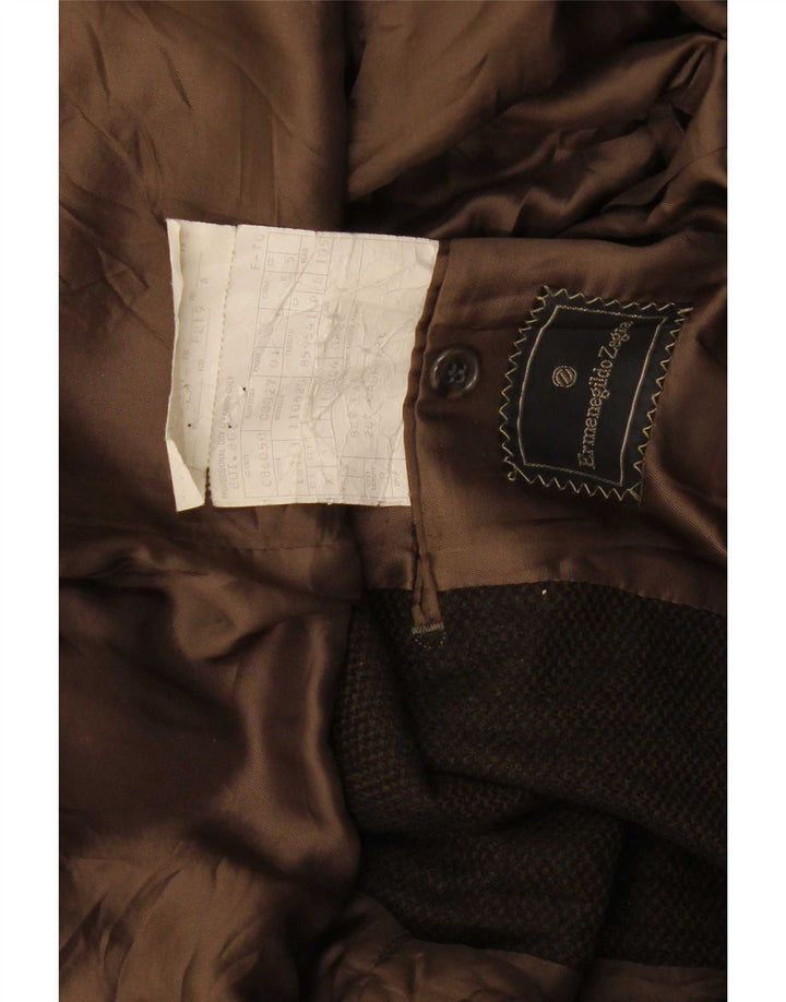 Ermenegildo Zegna Herren-Blazerjacke mit 2 Knöpfen, UK 38, mittlere Khaki-Wolle