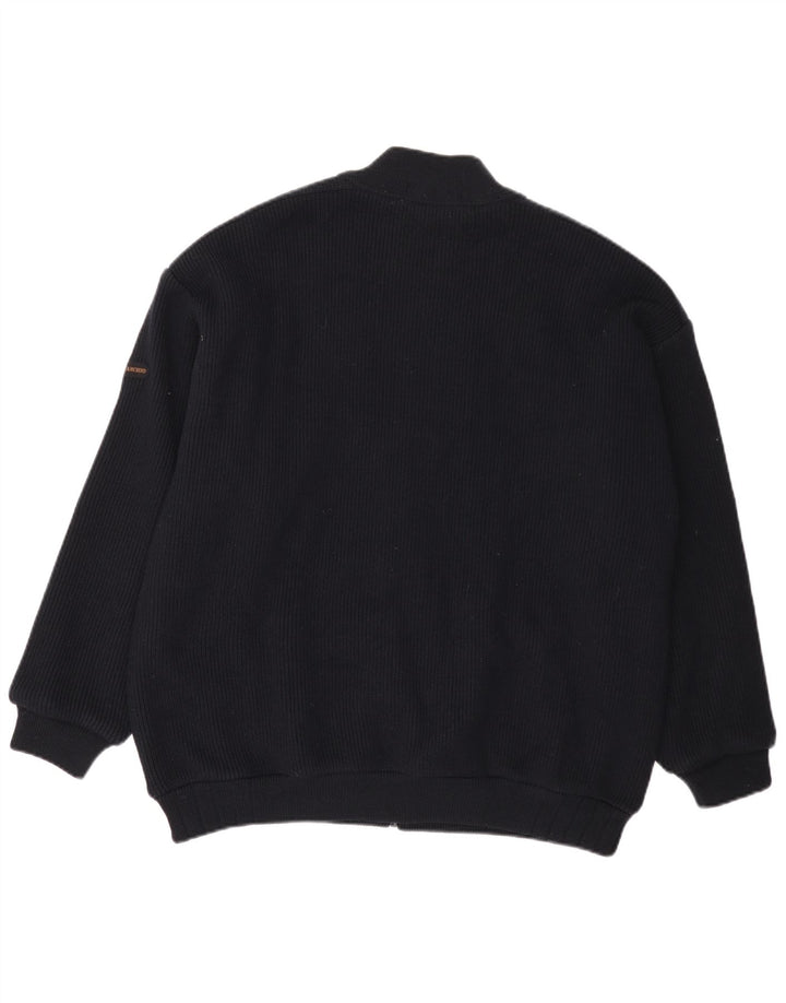 Il Granchio Herren-Strickjacke, große marineblaue Wolle