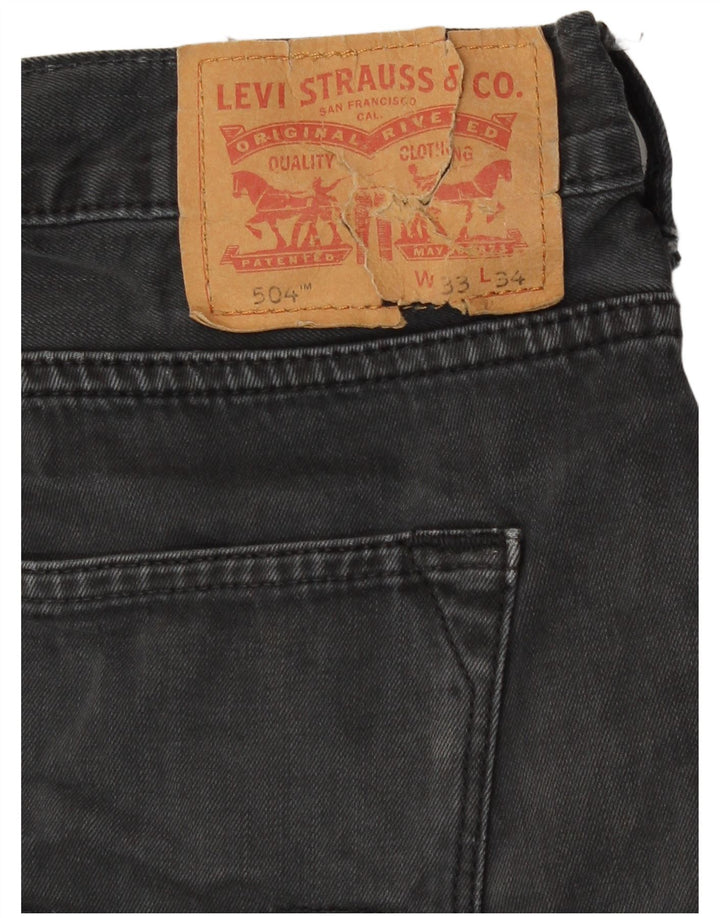 Levi's Herren 504 Straight Jeans W33 L34 Graue Baumwolle