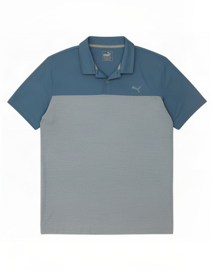 Puma Herren Poloshirt XL Blau Colourblock