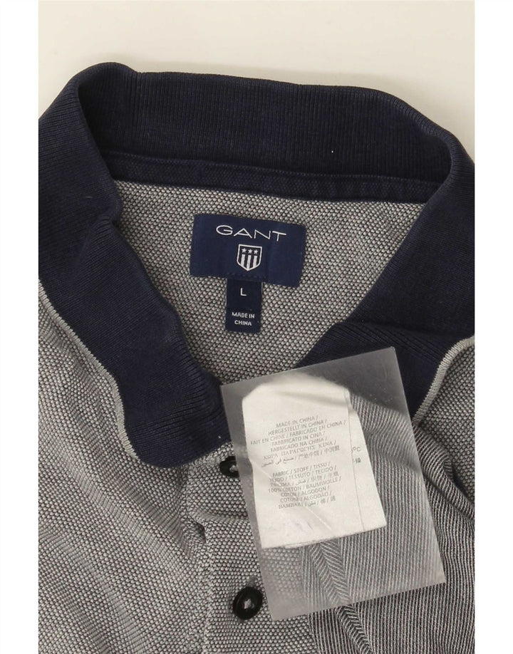 Gant Herren-Poloshirt, große graue Baumwolle