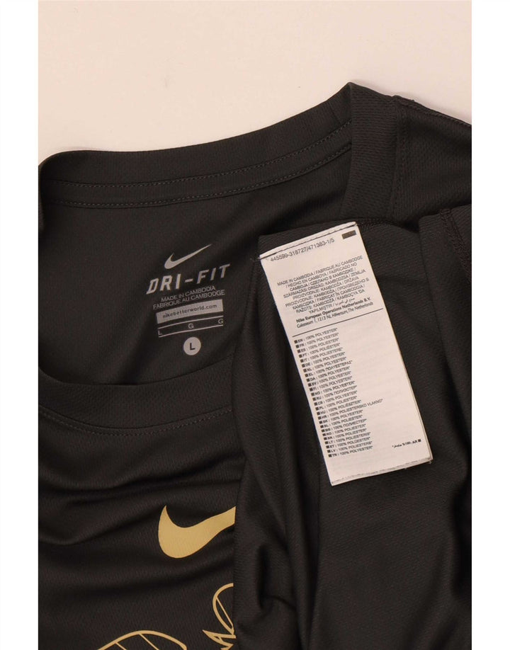 Nike Herren Dri Fit Grafik-T-Shirt-Oberteil, großes graues Polyester